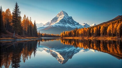  Snow Capped Mountain with Reflective Lake