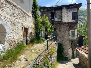 Wall Mural - The historical Darkale Village in Soma, Manisa, Turkey is famous for its Ottoman houses and streets.