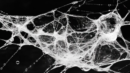Dew Covered Spiderweb Abstract Nature Photography
