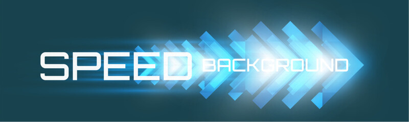 Poster - Arrow light speed motion background with futuristic glowing arrows and light streaks.
