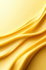 Wall Mural - Soft yellow fabric elegantly drapes, creating smooth waves and g