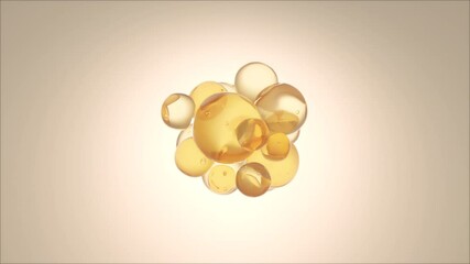 Wall Mural - golden collagen skin serum and vitamin design. isolated on a bright backdrop. skincare cosmetics sol
