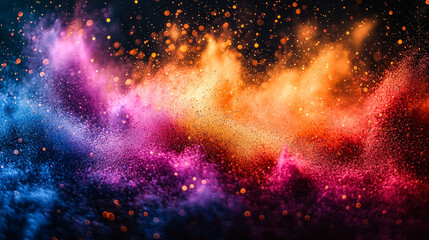 Wall Mural - colorful explosion of space debris is depicted in the image. the bright colors of the debris create 