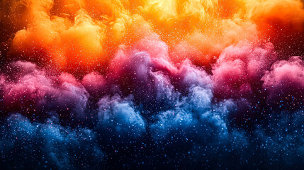 Wall Mural - colorful explosion of space debris is depicted in the image. the bright colors of the debris create 