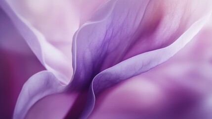 Wall Mural - Delicate Purple Flower Petals Softly Curve