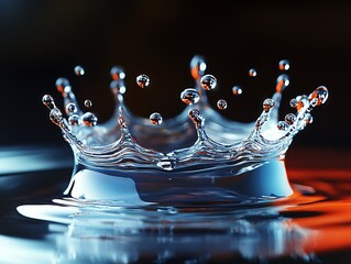 Aufkleber - Artistic Representation of Water Splash with Brilliant Reflections in Focus : Generative AI