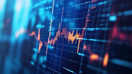 Poster - Digital Stock Market Analysis Graphic with Dynamic Financial Visualization : Generative AI