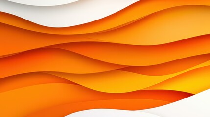 Wall Mural - a vibrant 3d orange geometric design with layered waves adds depth and charm, perfect for modern gra