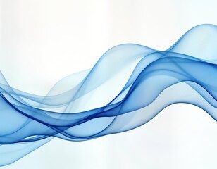 Fototapete - Abstract image shows smooth blue wavy lines on transparent background. Dynamic motion effect. Futuristic design. Suitable for tech presentations advertising. Elegant, vibrant. Smooth lines, colors.