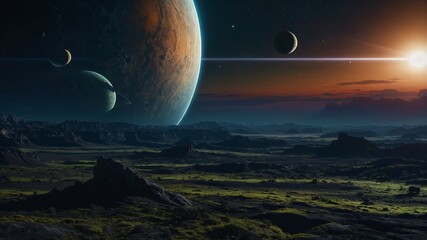 Wall Mural - alien planet, wonderful view