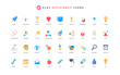 © lembergvector - Process efficiency, skill and motivation for improvement, priority work color icon set. Success and goal focus, multitasking efficient operations to optimize project flat elements vector illustration