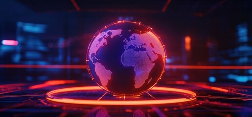 Global network, digital world, futuristic tech