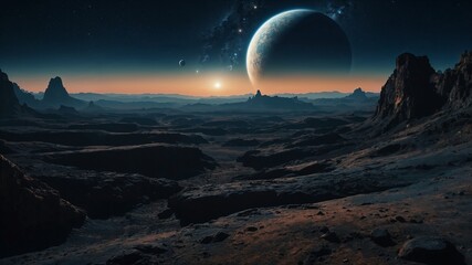 Wall Mural - alien exoplanet landscape