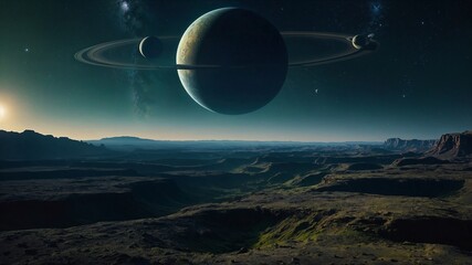 Wall Mural - alien exoplanet landscape