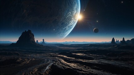 Wall Mural - alien exoplanet landscape