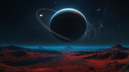Wall Mural - alien exoplanet landscape