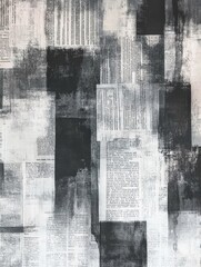 Poster - Vintage newspaper clippings create a textured backdrop highlighting history and journalism from past eras. Generative AI