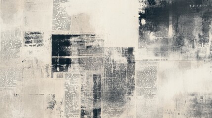 Poster - Vintage newspaper clippings overlapping to create a textured collage of historical headlines and stories from the past century. Generative AI