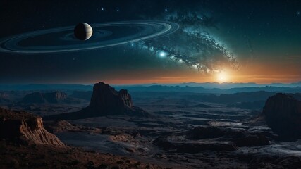 Wall Mural - cosmic world, alien planet