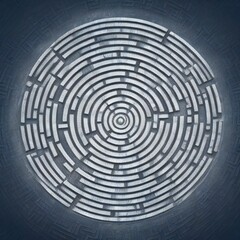 Sticker - Abstract illustration of a labyrinth, maze