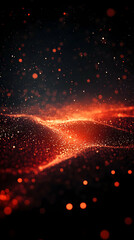 Wall Mural - Abstract Red Glitter Background Sparkles Beautifully in the Dark with Bokeh Effect.