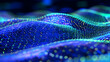 © Siasart Studio - Abstract 3D Background with Wavy Surface and Glowing Particles Creates a Dynamic Visual