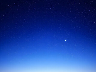 Poster - Deep Blue Night Sky Shows Twinkling Stars and Subtle Gradient towards Horizon