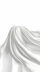 Wall Mural - White silk fabric flows and drapes gracefully, creating elegant folds and soft curves.