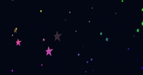 Wall Mural - Colorful stars image over dark background
