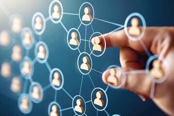 Wall Mural - concept of social network connection with human figures representing community interaction and engag