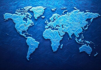 World political map blue white vector