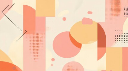 Wall Mural - pastel peach geometric pattern with abstract background, pastel, peach, geometric, pattern, abstract