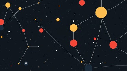 Abstract network connection cosmic background digital illustration