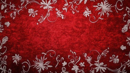 Canvas Print - red christmas pattern background with snowflakes illustration