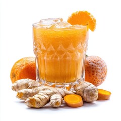 Wall Mural - Fresh tangerine juice with a hint of ginger