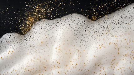 Sticker - top view of intricate soap foam bubbles creating a striking abstract texture with dark background an