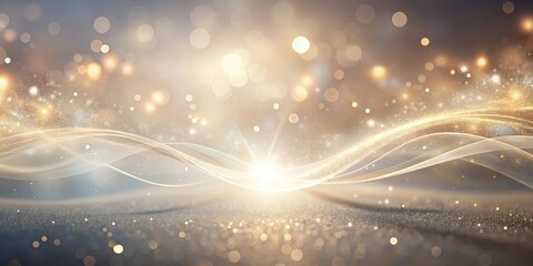 Wall Mural - golden dust trails across a glittering horizon, elegant abstract background with shimmering lights a