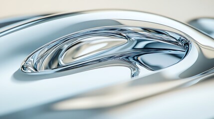 Abstract Silver Liquid Metal Swirling Design
