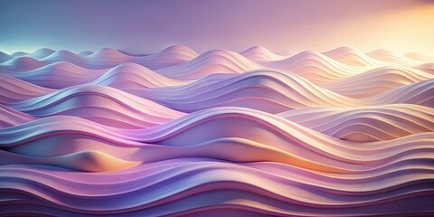 Wall Mural - Abstract Pastel Undulating Landscape Soft Curves and Gentle Hues Create a Dreamlike, Serene Atmosphere