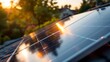 © Din Nasahrudin - Solar panels on the roof of a residential urban area at sunset