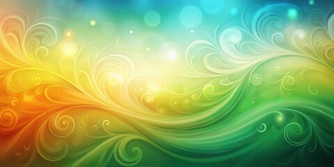 Wall Mural - abstract swirling floral design with vibrant hues and glowing lights, perfect for backgrounds or dec
