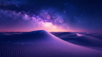 Wall Mural - purple desert sands underneath a starry night sky
