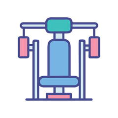 Wall Mural - Gym machine strength training fitness equipment icon