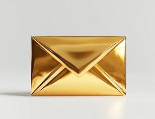 Fototapete - Gold metallic envelope mockup on white background.
