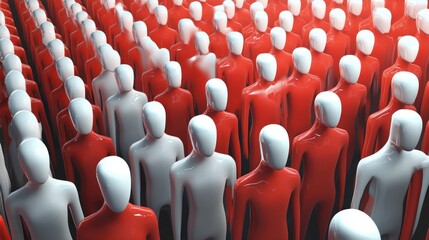 Demographic Diversity - Human Figures in a Patterned Landscape