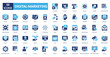© Zero_wing - digital marketing fill icon collection set. Includes selling, trade, promotion, purchase, retail, traffic, commerce, digital, technology, network, tech, concept