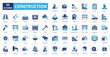 © Zero_wing - Construction fill icon collection set. Includes manufacturing, plan, production, structure, construct, tower, build, industry