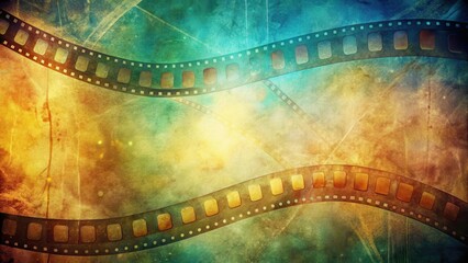 Wall Mural - retro filmstrip design on vintage textured background with subtle light effects