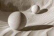 © Hafiz - Desert sand patterns with levitating spheres with minimalist composition composition and split lighting on infrared capture