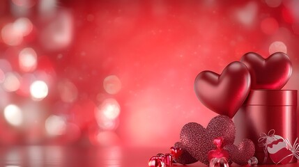 Aufkleber - Stylized minimalist background with bold red hearts arranged in a flowing pattern on a vibrant red backdrop creating a cheerful and modern aesthetic for Valentine s Day or romantic